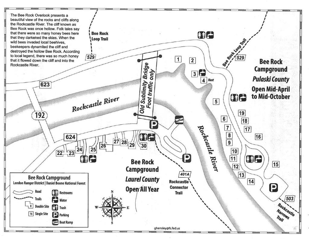 Enclosure 3. Bee Rock Campground Facilities Map.