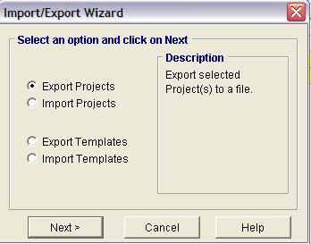 Select Import/Export to display the Import/Export Wizard 3.