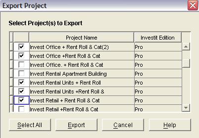 5. Using the Windows Browser name the File and save to the desktop or select a Folder using the Browser. 6. You can now e-mail the projects you have Exported.