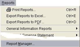 Report Manager Introduction Report Manager allows you to select which report you would like to listed on the Report Menu and