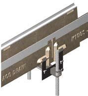 ACO DRAIN Installation devices Channel clamp Horizontal frost key support Fits: KlassikDrain - K100S & KS100S PowerDrain - S100K ChemDrain - C100, CK100S & CS100K Wing nut tightens