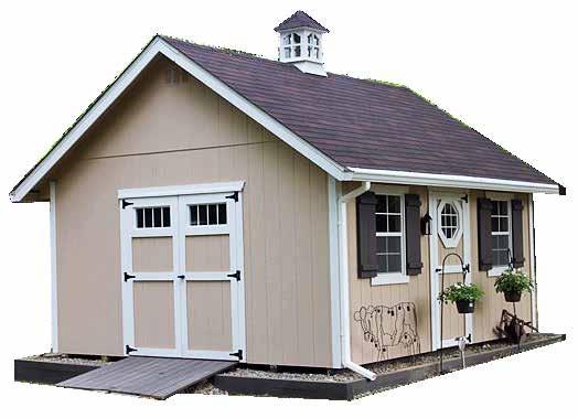 8 x 12 Ultimate Gable with transom windows 10 x 14 Ultimate Gable with optional shed dormer and transom window Gravel Site Prep 10 x 16 Ultimate Gable with 16 cupola, transom windows with shutters,