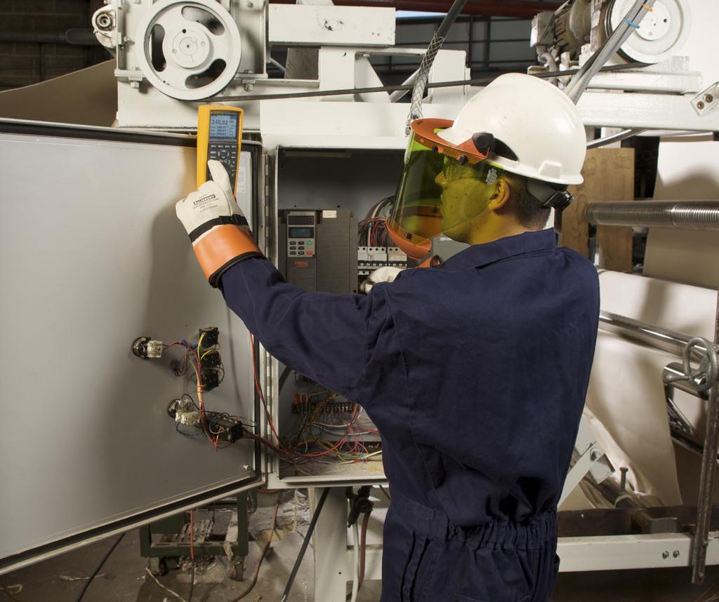 Wearing appropriate PPE, test a known live source to verify meter functionality and then test the panel for absence of voltage, all before declaring it de-energized.