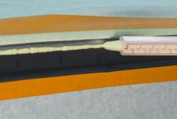 High-Build Self Leveling Seam Sealer at a distance of 2" 6".