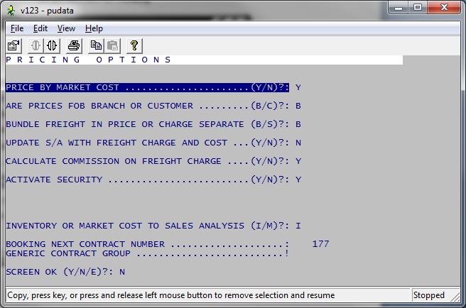 Pricing/Sales Contracts Utilities - Page - 135 UT.2 PRICING OPTIONS INSTRUCTIONS This program allows customization of certain Pricing Options to suit user requirements.
