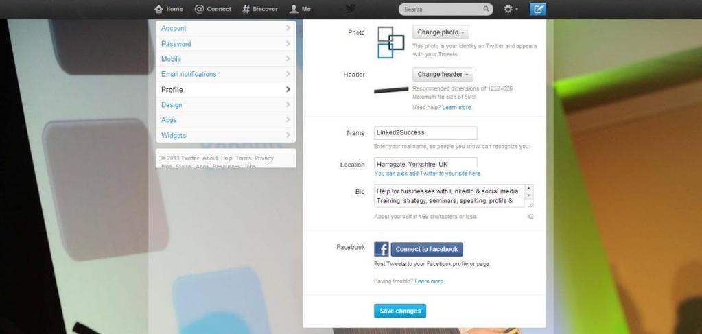 Creating your Twitter profile A Twitter profile is pretty simple.