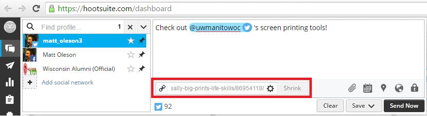 Click the Shrink button, and Hootsuite automatically shortens your link and adds it to your tweet! That s a quick rundown of Twitter and how tweets work.