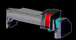 Carriage with a low centre of gravity The Y-axis carriage has a low centre of gravity due to a Z-axis height of 100 mm, allowing high
