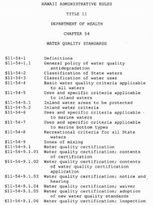What is Chapter 11-54 (Water Quality Standards)?