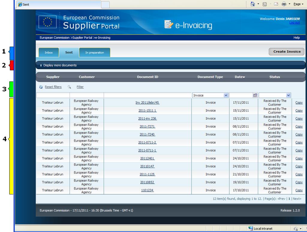 4. E-INVOICING GRAPHICAL USER INTERFACE This chapter introduces the graphical user interface of the e-invoicing module. 4.1.