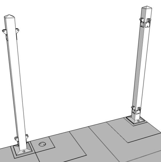 Next, install an In-Line Post 40 from the End Post or Corner Post (Fig. 47).