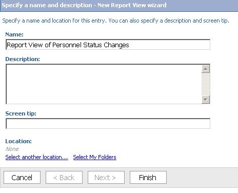 Saving a Report View 1. Open Public Folders and navigate to HR Reports. Click the Create a report view of this report ( ) on the far right of the report name.