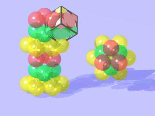 Stacking hexagonal 2d layers to make cubic close packed (ccp) 3-d crystal Cube AC stacking Each sphere has 12 equal neighbors