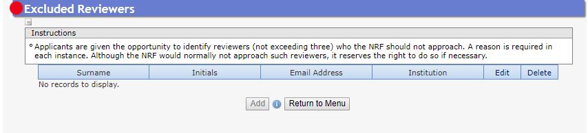 Step 10: The Excluded Reviewers section is not compulsory in this Call.