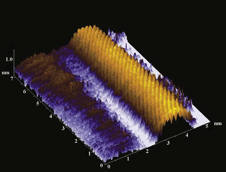 CARBON NANOTUBE Anatomically resolved scanning tunneling microscope (STM) image of a
