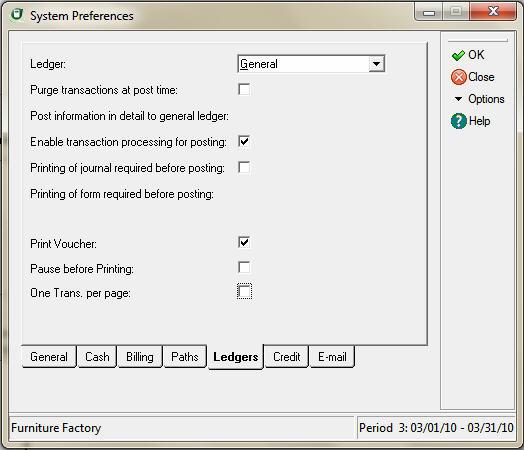 6 Working With the General Ledger Sage DacEasy Accounting User s Guide 3 Select the Print Voucher check box to print a voucher document when you save a General Ledger Transaction.