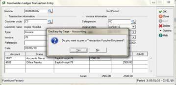 8 Working With Customers Sage DacEasy Accounting User s Guide To Print Transaction Voucher Documents 1 Answer Yes and the Report Layout dialog appears.