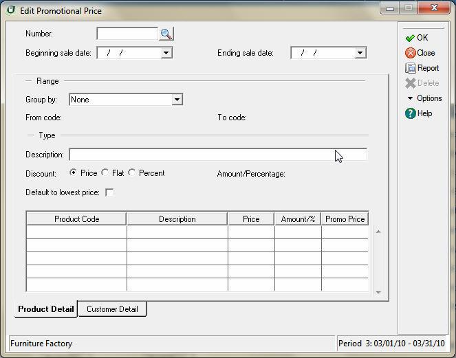 8 Working With Customers Sage DacEasy Accounting User s Guide Entering a Promotional Price 1 Choose Promotional Price from the Edit menu. The Edit Promotional Price dialog box appears.