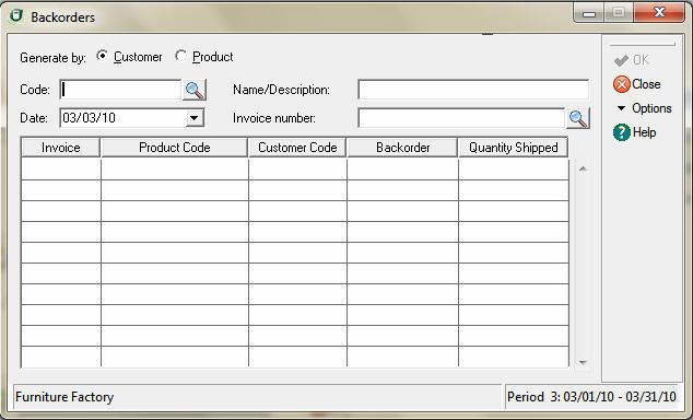 8 Working With Customers Sage DacEasy Accounting User s Guide To Fill Backorders 1 Select Billing Entry from the Transactions menu, and then select Fill Backorders. The Backorders dialog box appears.
