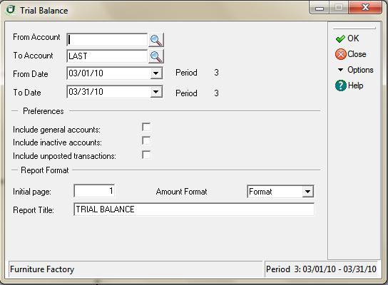 Printing Financial Reports Printing the Trial Balance 11 Print the Trial Balance to make sure your accounts are in balance.