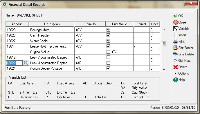 11 Financial Reporting Sage DacEasy Accounting User s Guide To enter a formula Select Formula. Type the formula in the Column Value field.