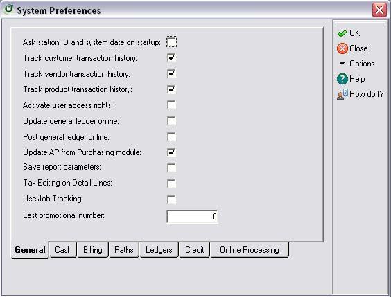 Setting System Preferences Add, Edit, Delete User Access Rights 4 Tip: Select Help from the Company Information dialog box for a detailed description of each field.