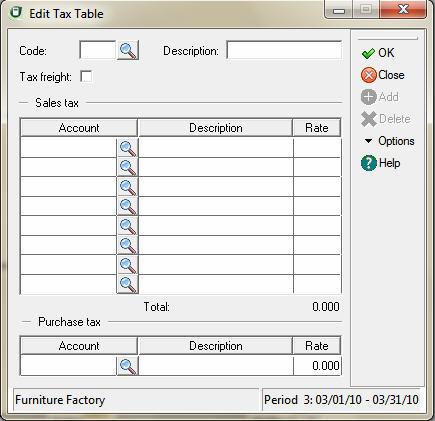 4 Setting Up Sage DacEasy Accounting User s Guide On the Edit Product, Edit Service, Edit Billing Code and Edit Purchasing Code dialog boxes, indicate if each item is taxable.
