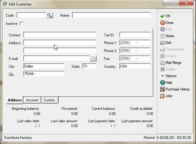 4 Setting Up Sage DacEasy Accounting User s Guide To Add or Edit a Customer 1 Select Customers from the Edit menu. The Edit Customer dialog box appears.
