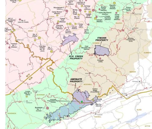 CONSOL: Managing the Coal Portfolio Potential to Monetize CAPP Met Reserves in Southern West Virginia Amonate, Elk Creek, and Itmannproperties 5 MM tons/year of lowvol, medium-vol,