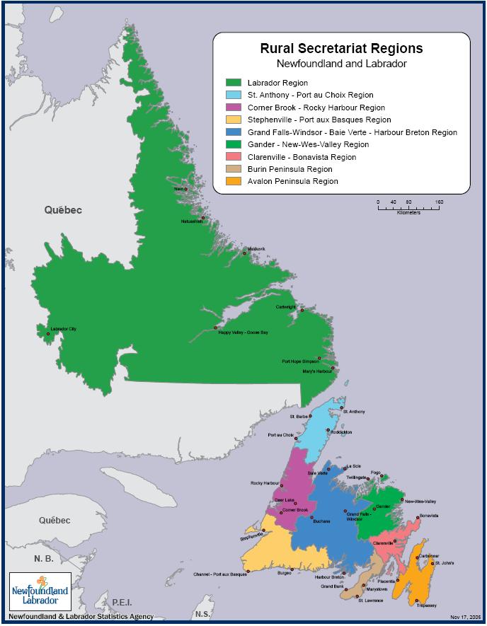 Appendix C: Map of Rural Secretariat Regions Grand Falls-Windsor Baie