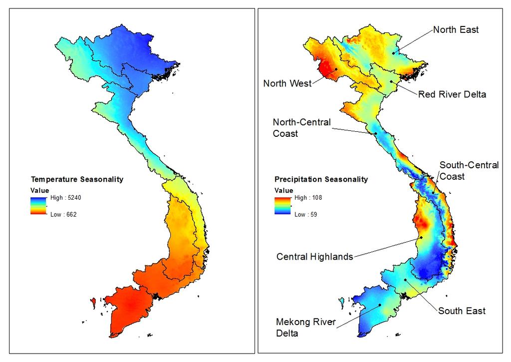 Fig 8. Temperature and Rainfall Seasonality in Vietnam.
