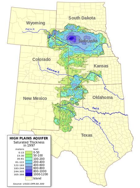 The Ogallala Aquifer of the central United States is one of the world's great aquifers, but in places it is