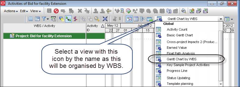 6 - CREATING A PRIMAVERA PROJECT WBS The Project WBS function is designed to record a hierarchical WBS that has been developed on a traditional basis as outlined in many project management documents,