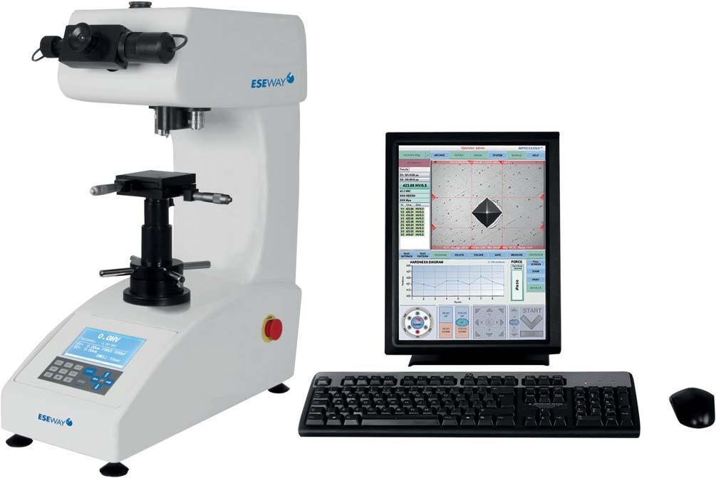 BENCH HARDNESS TESTING TESTING INSTRUMENTS ESE-View Video Indent Measuring System, EW-150 Series VICKERS SYSTEM High resolution USB video camera for crisp indent images Manual & automatic indent