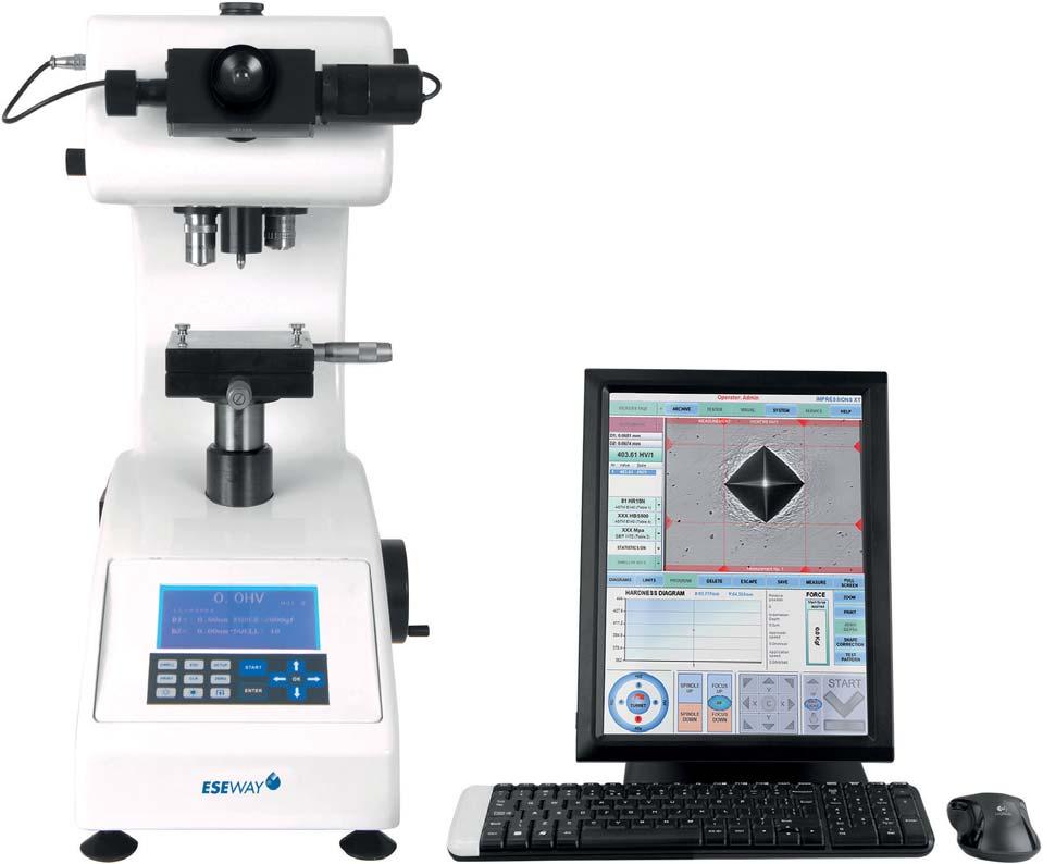 BENCH HARDNESS TESTING TESTING INSTRUMENTS ESE-View Video Indent Measuring System - EW-105/110 Series VICKERS SYSTEM High resolution USB video camera for crisp indent images Manual & automatic indent