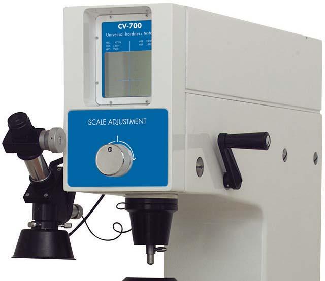 TESTING INSTRUMENTS BENCH HARDNESS TESTING Universal Hardness Tester CV-700 Hardness parameters Rockwell, Brinell, Vickers Optics Eyepiece magnification 15x Objectives 2.5x for 37.