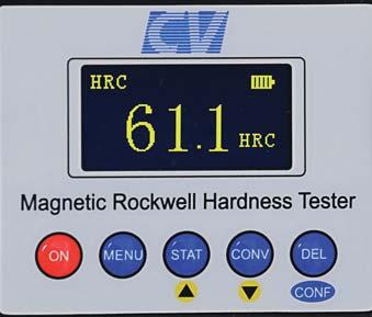 of Rockwell hardness testing The test head can be fixed to the surface of iron and steel components by magnetic force Support to the test piece is not required as the 350kg+ magnetic base will hold