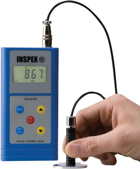 PORTABLE COATING THICKNESS GAUGE TESTING INSTRUMENTS Coating Thickness Gauge IPX-201FN Handheld coating thickness gauge with F- and N-probes for steel and non-ferrous substrates.