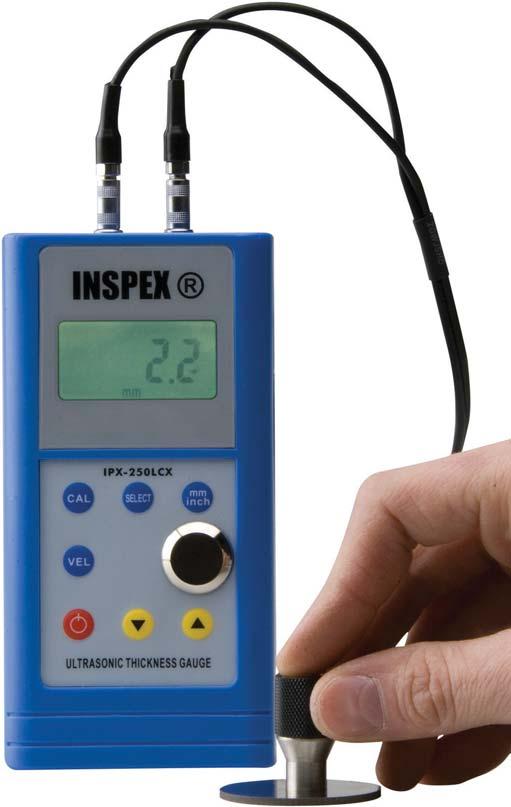 PORTABLE COATING THICKNESS GAUGE TESTING INSTRUMENTS Ultrasonic Thickness Gauge IPX-250LCX Handheld ultrasonic thickness gauge basic model with selectable sound velocity for various materials.