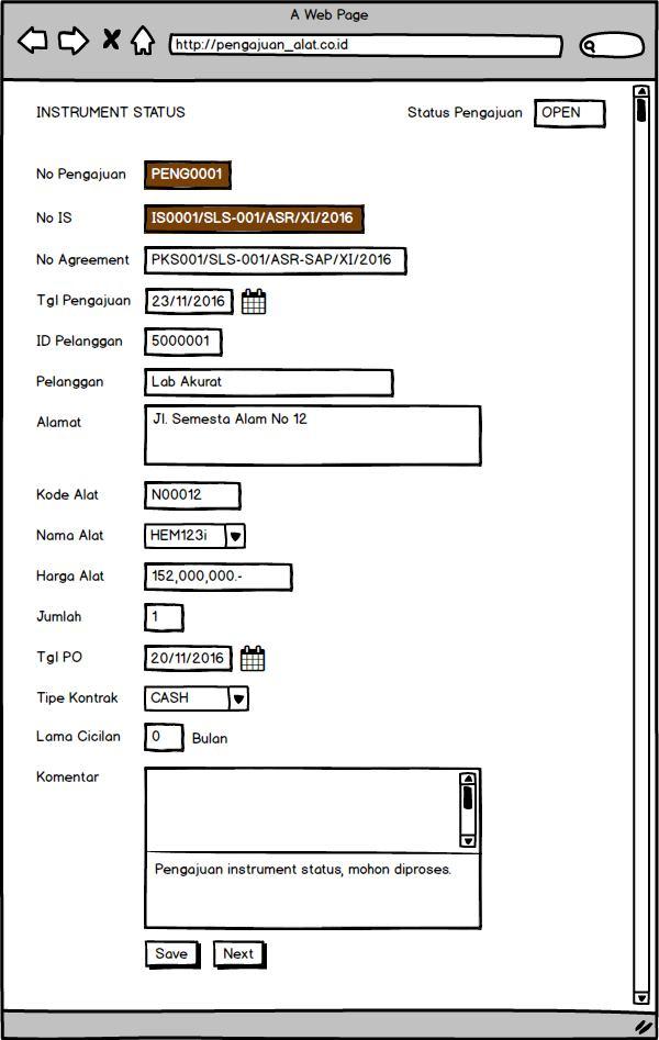 8.3 User Interface of Instrument Status Page Fig.