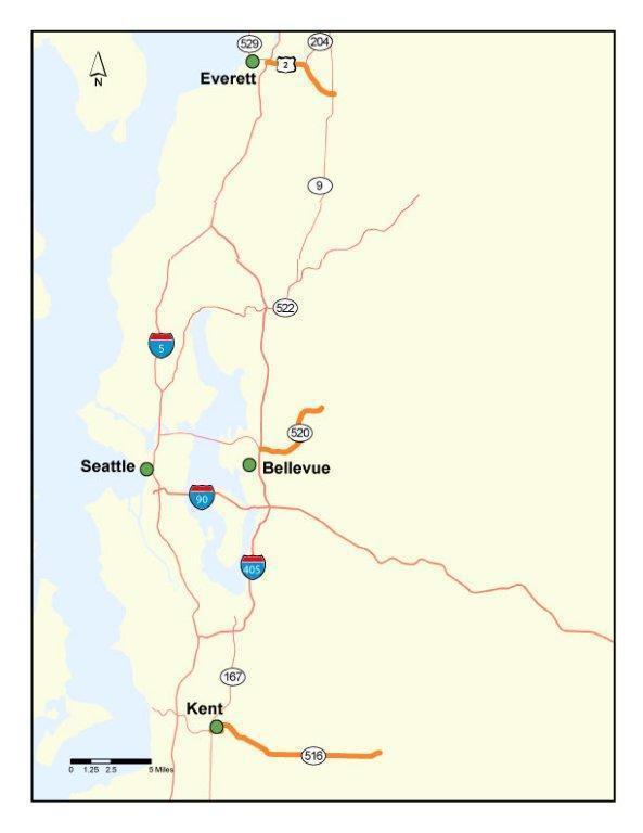 Washington State Department of Transportation Scored 3 corridor planning studies with INVEST SP module.