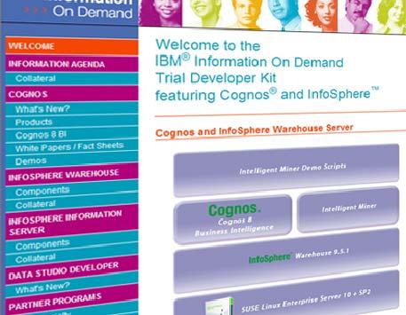 Information On Demand Developer Kit On Your Event Memory Stick Cognos BI 8.4 InfoSphere Warehouse 9.5.