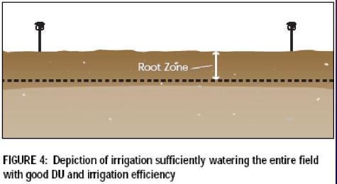 Adequacy of application refers to the depth or volume of water that infiltrates in the root zone and is available for plant use (T) ADEQUACY