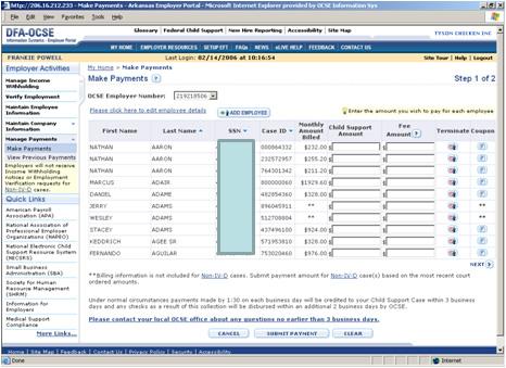 Manage Payments View