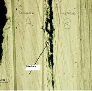 : Au Surface image after an unsuccessful bond. The gold layers form clusters during the bond process at 350 o C. The formation of clusters will result in poor wafer bonding. 9.1.