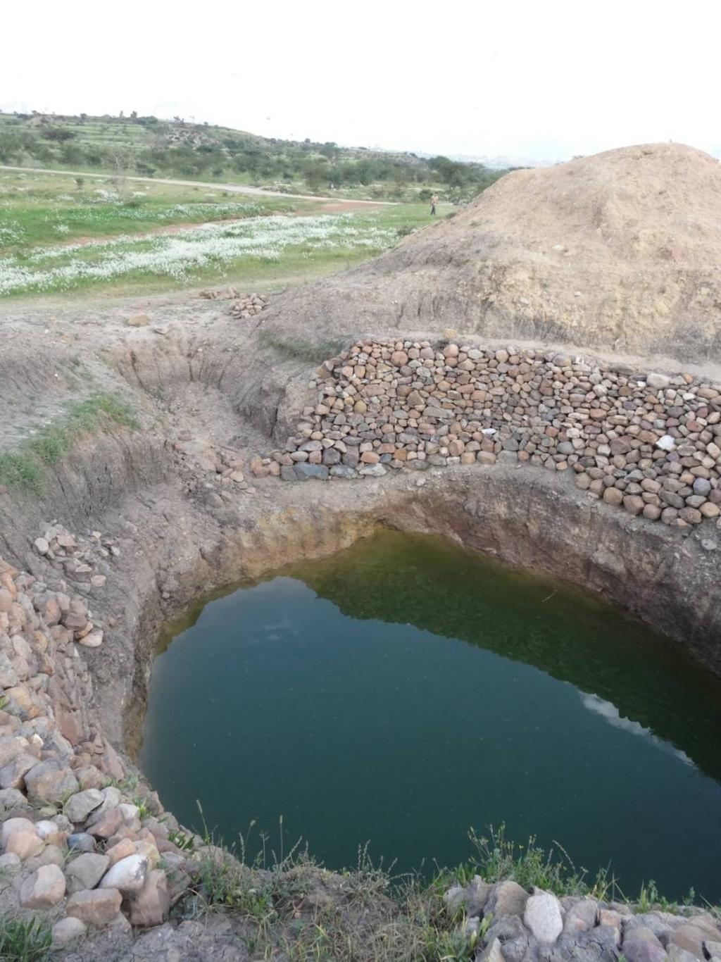 Hand-dug wells at upstream of Irish