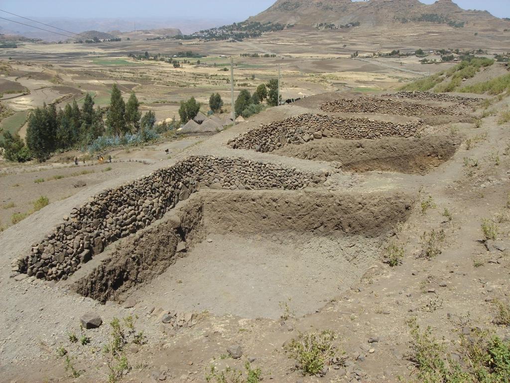 Typical feature of the percolation ponds designed to recharge the groundwater and enhance moisture at downstream of these schemes in Zata area, Southern Tigray.