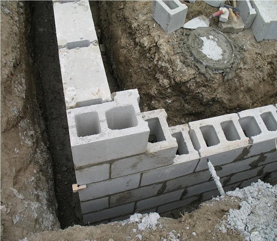 Block Wall Types: i. Hollow clay blocks ii.