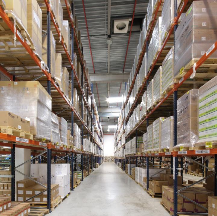 Area for pallets The remainder of the AS Healthcare warehouse consists of pallet racking of up to seven levels high,