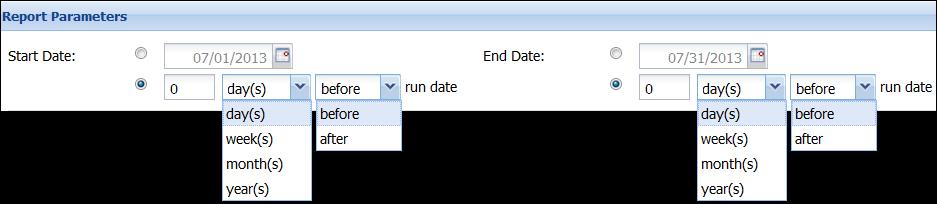 options instead of entering a pay period end date or